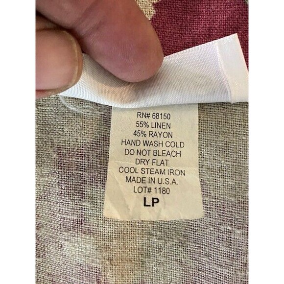 LA Chemise Womens Petite Sz LP Red Floral Linen Blend Shacket Grandmacore - Picture 9 of 9